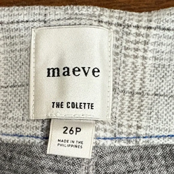 Maeve Gray Plaid Women's Collette Trousers Size 26P - Picture 5 of 11